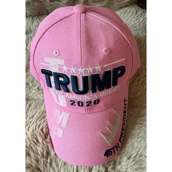 Trump Keep America Great! 2020 45th President Signature Pink Cotton Hat Cap - Picture 5 of 7